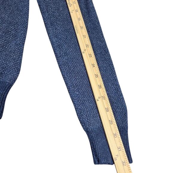 Vtg Polo Ralph Lauren Men's Quarter Button Pullover Sweater Tussah Silk‎ Blue XL - Picture 10 of 10